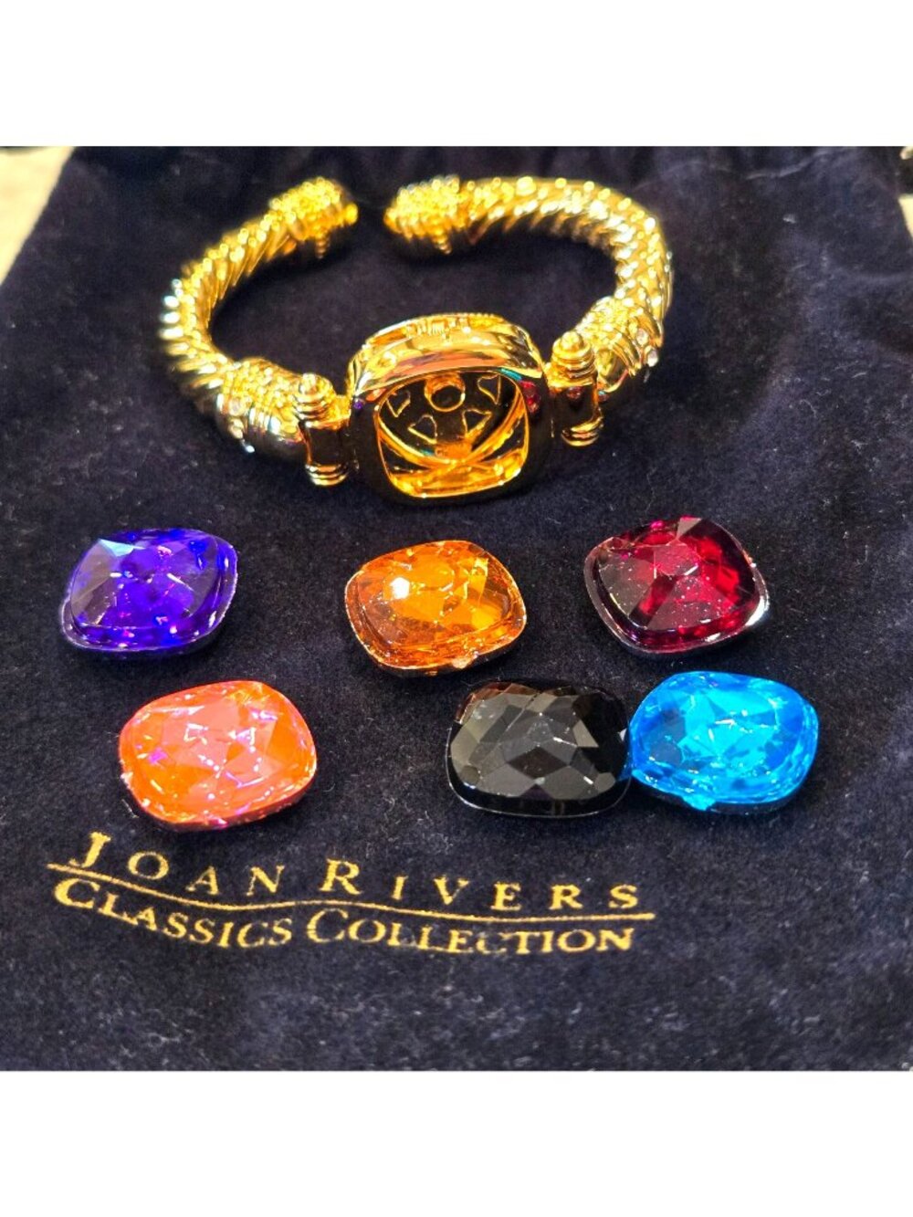 Joan Rivers Classics Collections Interchangeable Gold Tone Cuff Bracelet